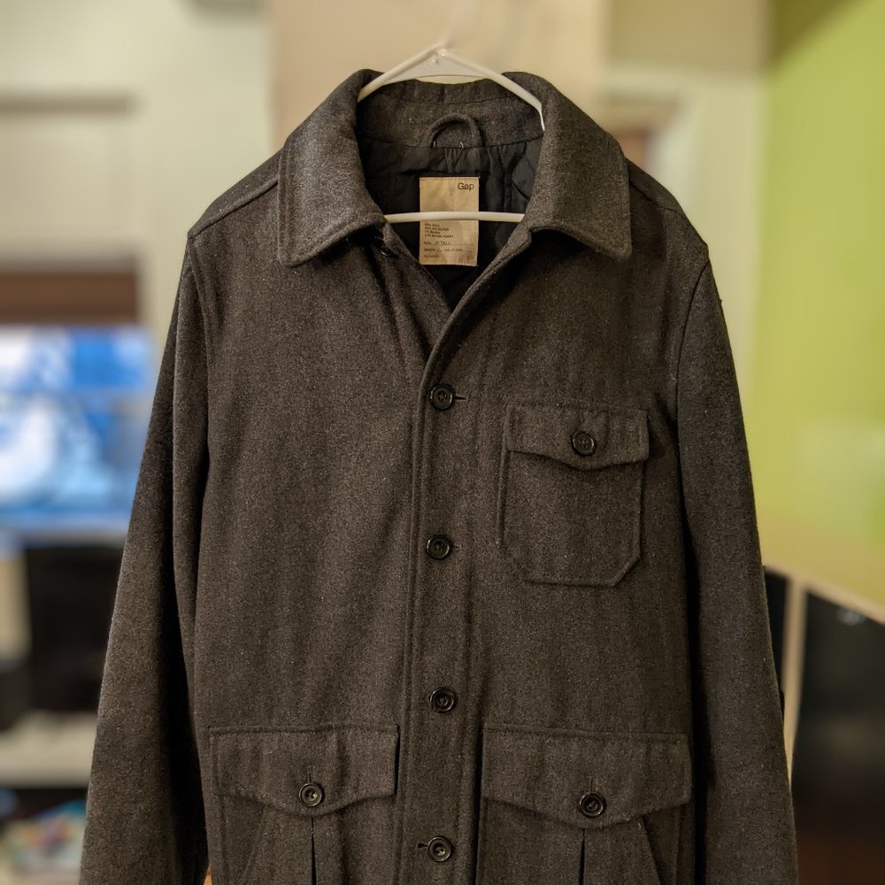 GAP Men's Medium Tall Pea Coat - Wool Blend